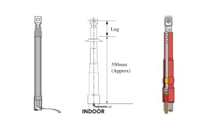 Bản vẽ cấu tạo đầu cáp 3M co nhiệt 1 pha trong nhà 24kV