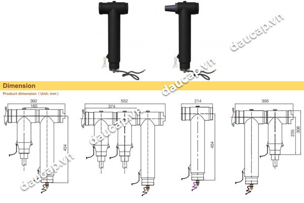 Kích thước sản phẩm đầu cáp chống sét van cho tủ RMU ABB