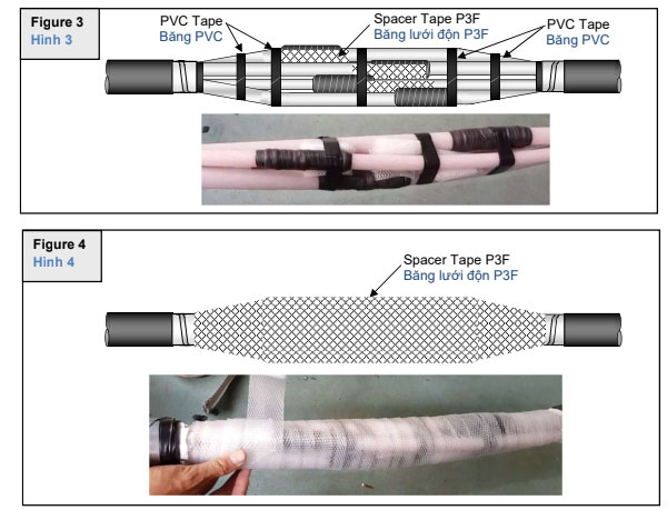 Quấn băng cao su cho ống nối khi lắp đặt hộp nối GTS 3M
