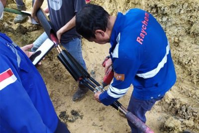 Thi công hộp nối cáp co nhiệt trung thế Raychem TE