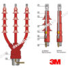 Đầu cáp 3 pha co nhiệt 24kV trong nhà - 35mm2 - 3M