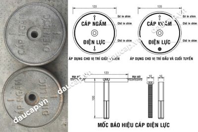Cấu tạo mốc cảnh báo cáp loại gang
