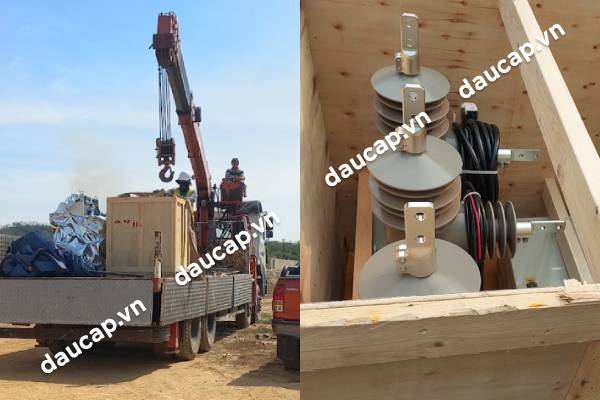 Giao máy cắt Recloser Entec tận chân công trình thi công