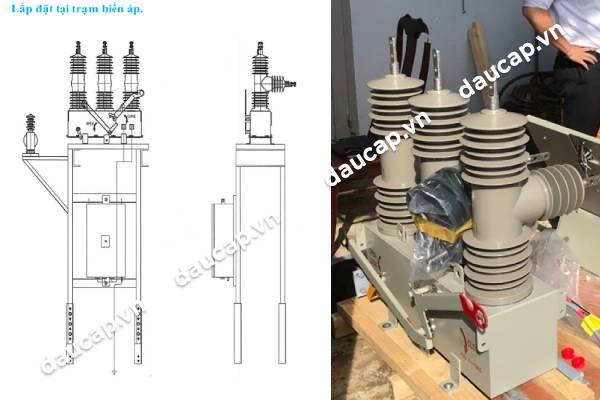 Sơ đồ lắp đặt máy cắt Recloser Shinsung Sirec tại máy biến áp